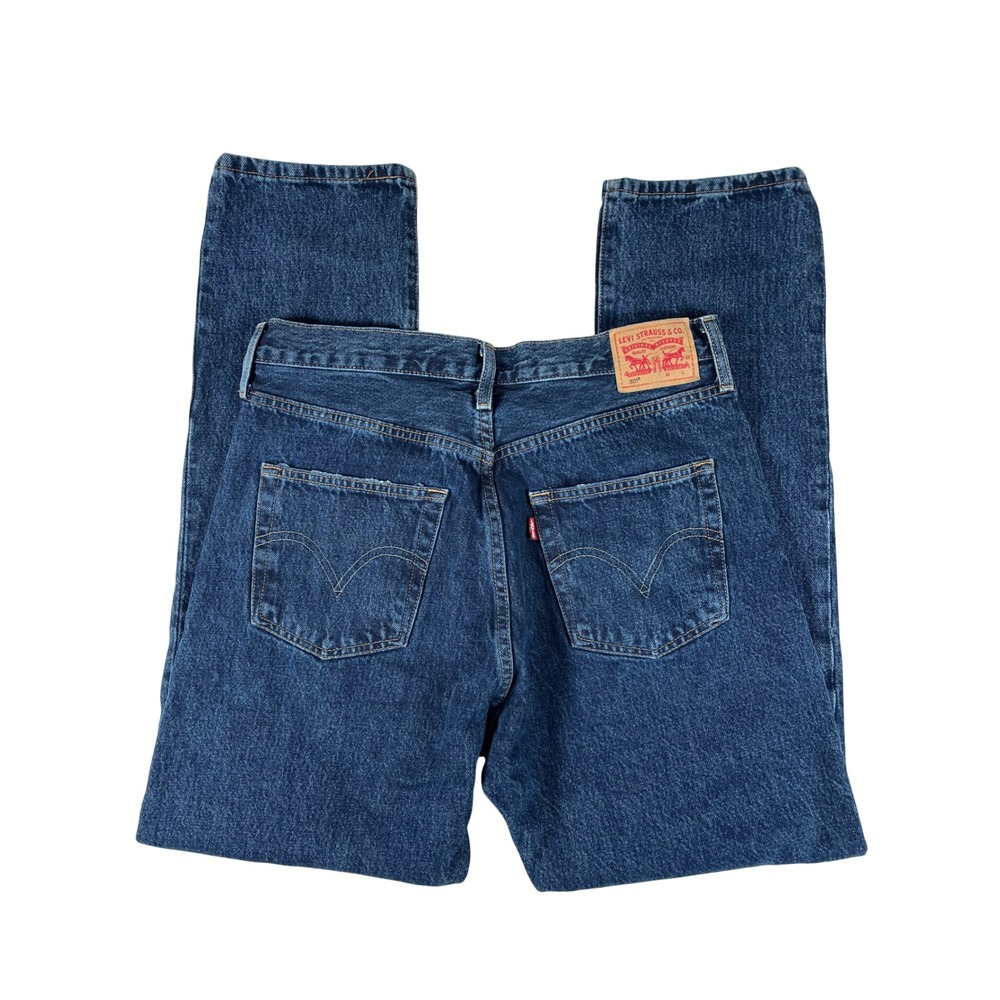 Levis 501 Original Fit Dark Wash Blue Denim Button Fly Jeans 31x30 (32x31)